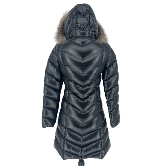 Moncler Fulmarus Fox Fur Trimmed Long Down Jacket in Black - Picture 13 of 16